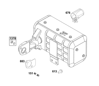 Exhaust Group Diagram and Parts List for 261D02-0004-01 200000 - 399999 Briggs and Stratton Engine